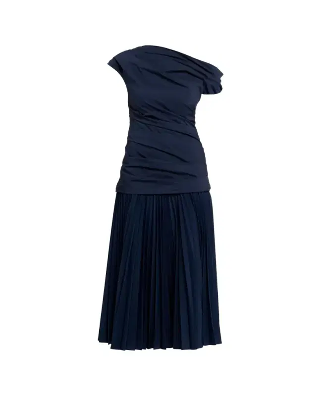 SIMKHAI Ammalie Mixed-Media Midi Dress