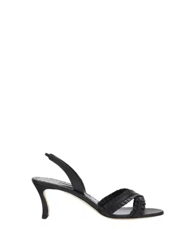 Manolo Blahnik 70mm Volusan Leather Slingback Pumps | Thumbnail 1 Manolo Blahnik 70mm Volusan Leather Slingback Pumps | Thumbnail 1