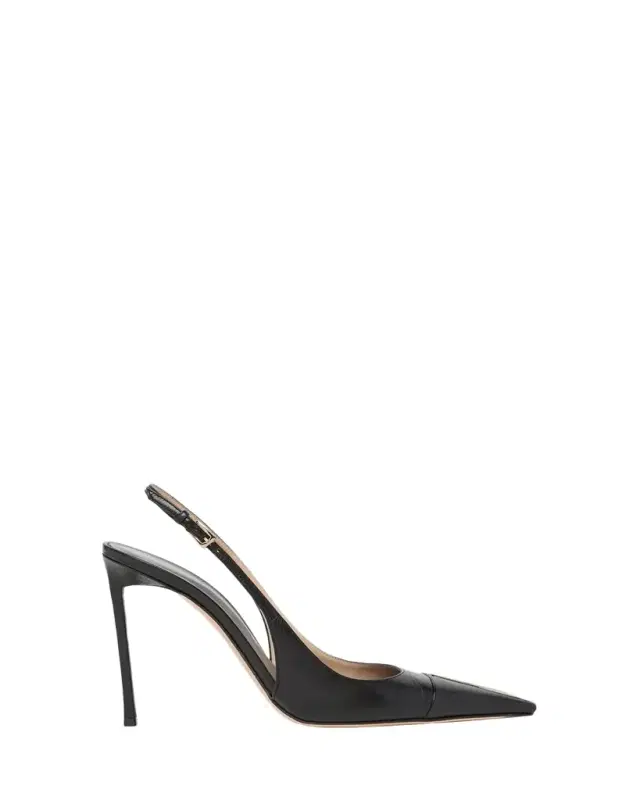 TOM FORD 8mm Shiny Kid Leather Slingback Pumps