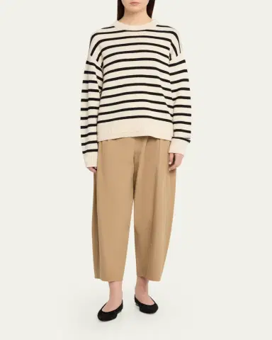Maria McManus Cashmere and Cotton Stripe Ladder Stitch Crewneck Sweater | Thumbnail 2