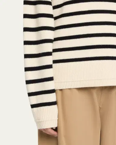 Maria McManus Cashmere and Cotton Stripe Ladder Stitch Crewneck Sweater | Thumbnail 5