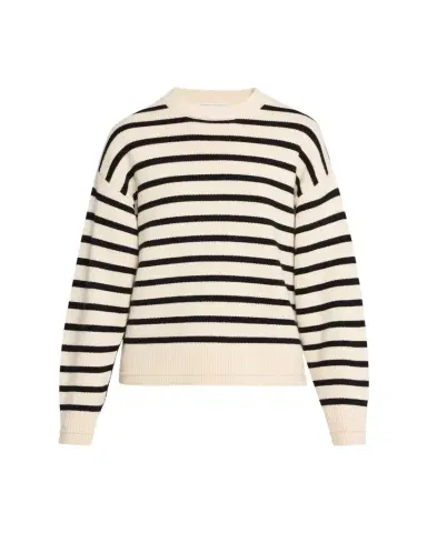 Maria McManus Cashmere and Cotton Stripe Ladder Stitch Crewneck Sweater | Thumbnail 1