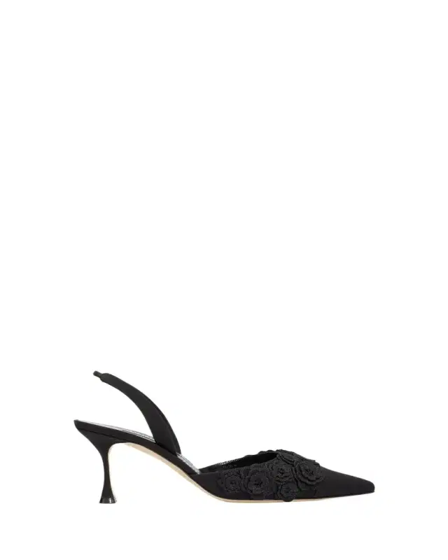 Manolo Blahnik 70mm Svemutasli Gala Floral Slingback Pumps