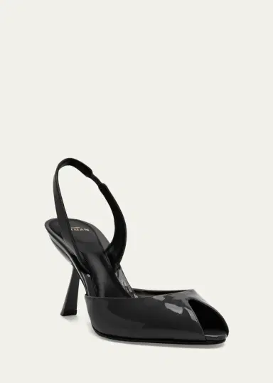 Alexandre Birman 85mm Miranda Patent Leather Peep-Toe Pumps | Thumbnail 2