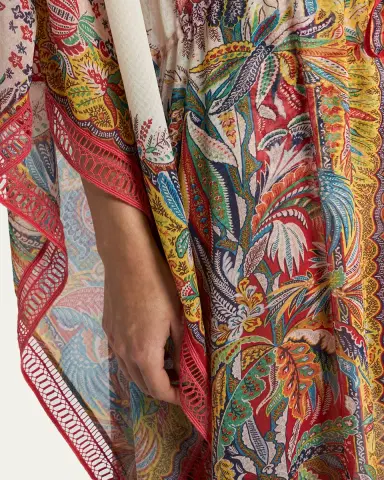 Etro Multicolor Fringe-Trim Kaftan Coverup | Thumbnail 5
