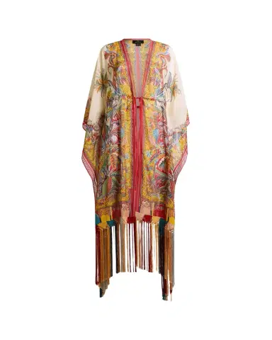 Etro Multicolor Fringe-Trim Kaftan Coverup | Thumbnail 1