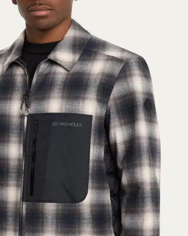 Moncler Grenoble Men's Plaid Mixed-Media Jacket | Thumbnail 5