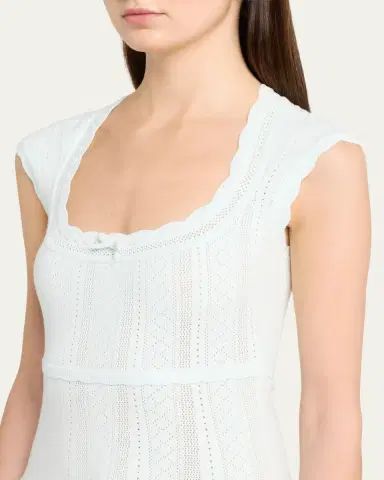 LoveShackFancy Laighton Pointelle Knit Mini Dress | Thumbnail 5 LoveShackFancy Laighton Pointelle Knit Mini Dress | Thumbnail 5