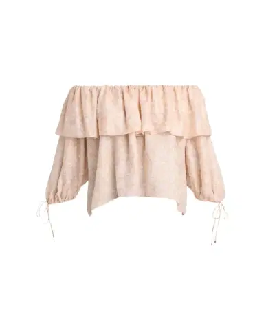 Chloé Flower Print Off-The-Shoulder Silk Top | Thumbnail 1