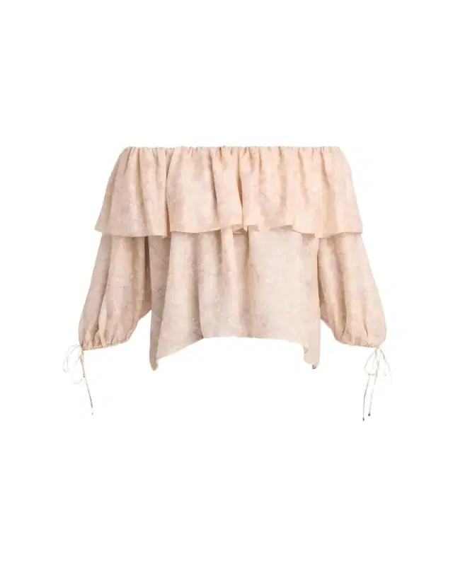 Chloe Flower Print Off-The-Shoulder Silk Top