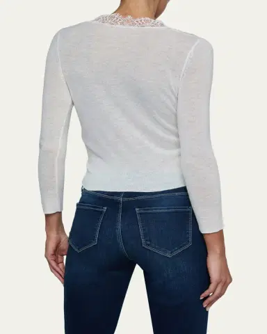 L'Agence Eluna Lace-Trim Cardigan | Thumbnail 3