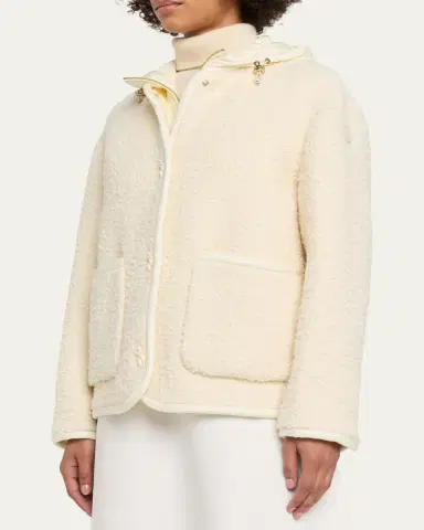 Moncler Hylesine Boucle Jacket w/ Quilted Hood | Thumbnail 4 Moncler Hylesine Boucle Jacket w/ Quilted Hood | Thumbnail 4