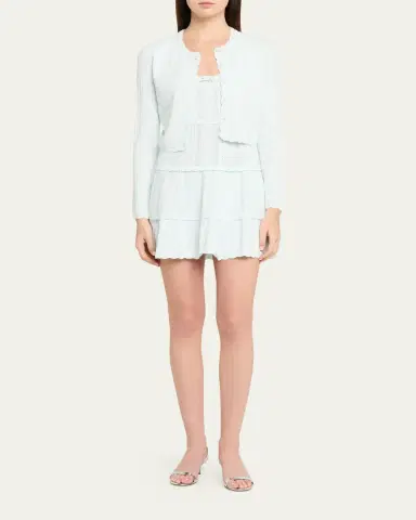 LoveShackFancy Nadiya Pointelle-Knit Cardigan | Thumbnail 2 LoveShackFancy Nadiya Pointelle-Knit Cardigan | Thumbnail 2