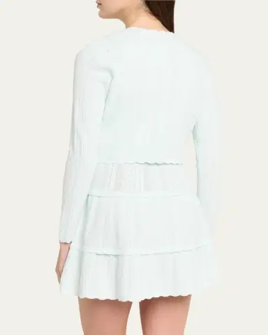 LoveShackFancy Nadiya Pointelle-Knit Cardigan | Thumbnail 3 LoveShackFancy Nadiya Pointelle-Knit Cardigan | Thumbnail 3