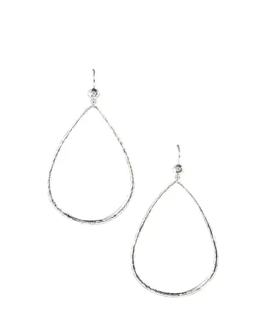 Ippolita Hammered Teardrop Earrings in Sterling Silver with Diamonds | Thumbnail 1