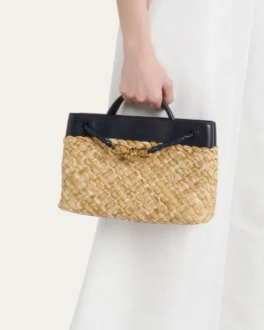 Bottega Veneta Andiamo Small Raffia Crossbody Bag | Thumbnail 2