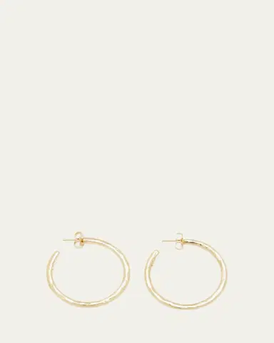 Ippolita Medium Hammered Hoop Earrings in 18K Gold | Thumbnail 3