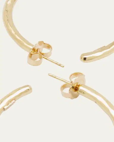 Ippolita Medium Hammered Hoop Earrings in 18K Gold | Thumbnail 4