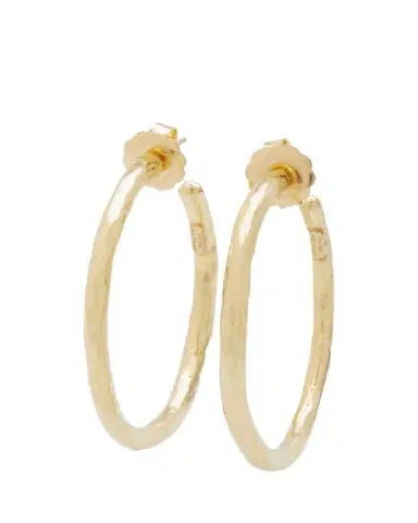 Ippolita Medium Hammered Hoop Earrings in 18K Gold | Thumbnail 1