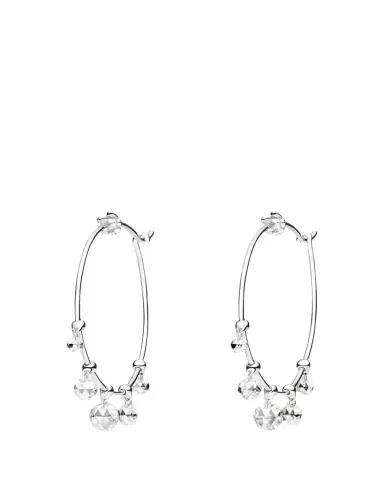 Paul Morelli 18K White Gold Wind Chime Diamond Hoop Earrings, 28mm | Thumbnail 1 Paul Morelli 18K White Gold Wind Chime Diamond Hoop Earrings, 28mm | Thumbnail 1