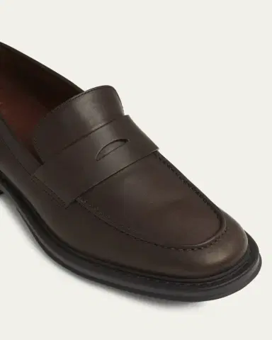 Loro Piana Men's Travis Leather Penny Loafers | Thumbnail 9