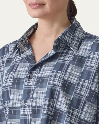 Eskandar A-Line Patchwork Plaid Cotton Shirt | Thumbnail 5 Eskandar A-Line Patchwork Plaid Cotton Shirt | Thumbnail 5