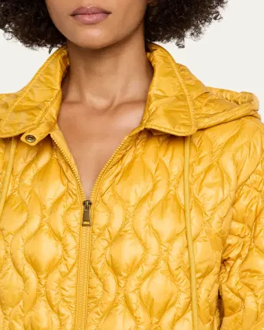 Moncler Balette Geometric Quilted Mid-Length Down Jacket | Thumbnail 5 Moncler Balette Geometric Quilted Mid-Length Down Jacket | Thumbnail 5