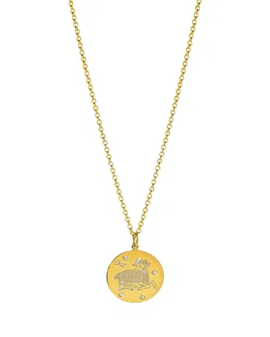 VERDURA 18K Yellow Gold Diamond Zodiac Necklace, Aries | Thumbnail 1