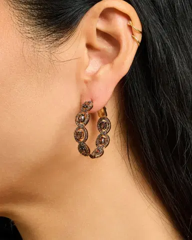 Nickho Rey Mini Sylvie Hoop Earrings, Espresso | Thumbnail 2 Nickho Rey Mini Sylvie Hoop Earrings, Espresso | Thumbnail 2