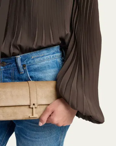 Tom Ford Suede Hanging T Crossbody Wallet | Thumbnail 2 Tom Ford Suede Hanging T Crossbody Wallet | Thumbnail 2