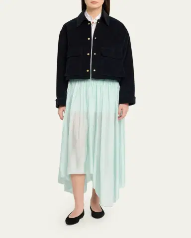 Maria McManus Cropped Snap-Front Velvet Jacket | Thumbnail 2 Maria McManus Cropped Snap-Front Velvet Jacket | Thumbnail 2