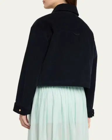 Maria McManus Cropped Snap-Front Velvet Jacket | Thumbnail 3 Maria McManus Cropped Snap-Front Velvet Jacket | Thumbnail 3