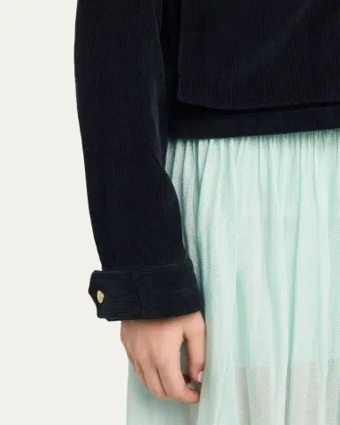 Maria McManus Cropped Snap-Front Velvet Jacket | Thumbnail 5 Maria McManus Cropped Snap-Front Velvet Jacket | Thumbnail 5