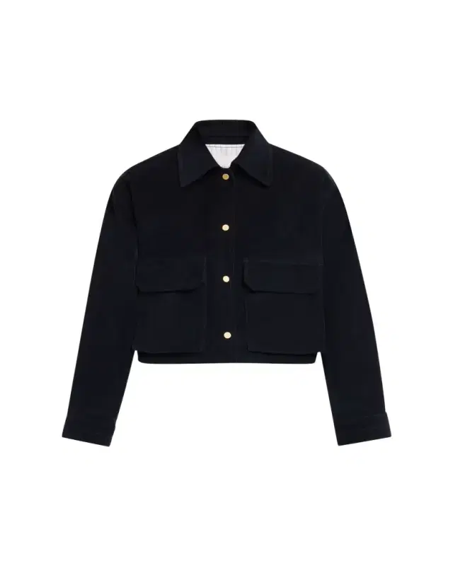 MARIA MCMANUS Cropped Snap-Front Velvet Jacket