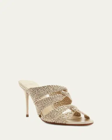Alexandre Birman 85mm Sabrina Metallic Open-Toe Mules | Thumbnail 2 Alexandre Birman 85mm Sabrina Metallic Open-Toe Mules | Thumbnail 2