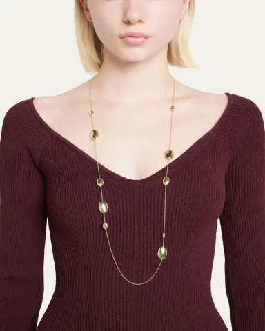 Ippolita Long Hammered Multi Station Layering Necklace in 18K | Thumbnail 2 Ippolita Long Hammered Multi Station Layering Necklace in 18K | Thumbnail 2