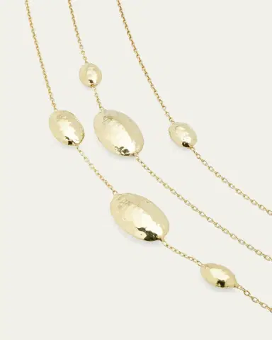 Ippolita Long Hammered Multi Station Layering Necklace in 18K | Thumbnail 3 Ippolita Long Hammered Multi Station Layering Necklace in 18K | Thumbnail 3