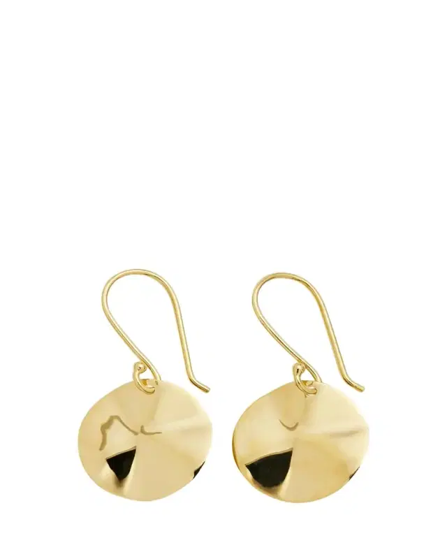 Ippolita Mini Wavy Disc Earrings in 18K Gold