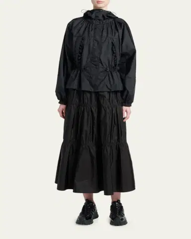 Moncler Tiered Nylon Midi Skirt | Thumbnail 2 Moncler Tiered Nylon Midi Skirt | Thumbnail 2