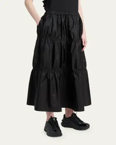 Moncler Tiered Nylon Midi Skirt | Thumbnail 4 Moncler Tiered Nylon Midi Skirt | Thumbnail 4