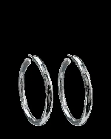 Ippolita Large Hammered Hoop Earrings in Sterling | Thumbnail 2