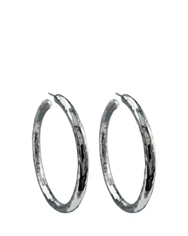 Ippolita Large Hammered Hoop Earrings in Sterling | Thumbnail 1