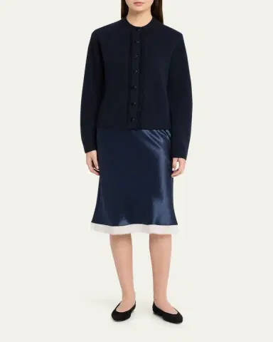 Maria McManus Cashmere and Cotton Ladder Stitch-Trim Cardigan | Thumbnail 2 Maria McManus Cashmere and Cotton Ladder Stitch-Trim Cardigan | Thumbnail 2