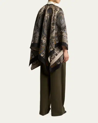 Etro Paisley Wool-Blend Cape | Thumbnail 3