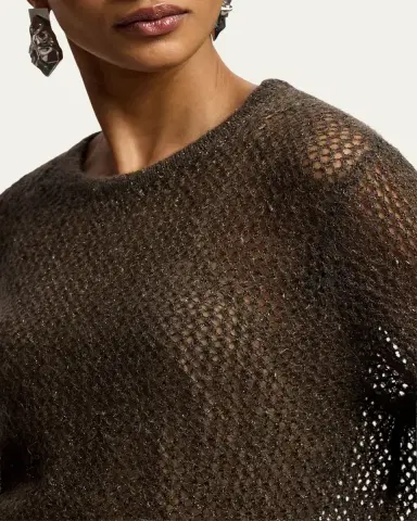 Ralph Lauren Collection Metallic Mesh Boatneck Sweater | Thumbnail 5 Ralph Lauren Collection Metallic Mesh Boatneck Sweater | Thumbnail 5