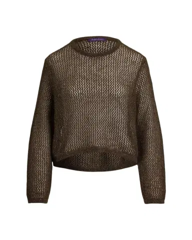 Ralph Lauren Collection Metallic Mesh Boatneck Sweater | Thumbnail 1 Ralph Lauren Collection Metallic Mesh Boatneck Sweater | Thumbnail 1