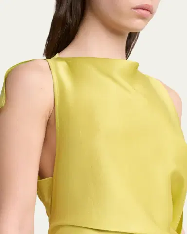 Victoria Beckham Sleeveless Draped Satin Gown | Thumbnail 5 Victoria Beckham Sleeveless Draped Satin Gown | Thumbnail 5