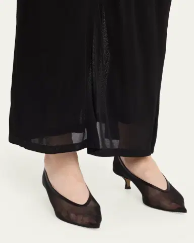 Le Monde Béryl 40mm Babouche Mesh Kitten-Heel Pumps | Thumbnail 2 Le Monde Béryl 40mm Babouche Mesh Kitten-Heel Pumps | Thumbnail 2