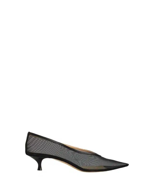 Le Monde Beryl 40mm Babouche Mesh Kitten-Heel Pumps