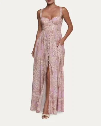 L'Agence Rosette Paisley-Print Sweetheart Maxi Dress | Thumbnail 2 L'Agence Rosette Paisley-Print Sweetheart Maxi Dress | Thumbnail 2